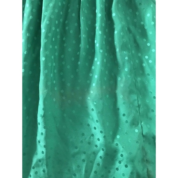 Fossil | Emily Silk Dress Size 0 Luminary Green Polka Dot Crewneck Empire Waist - Picture 9 of 12